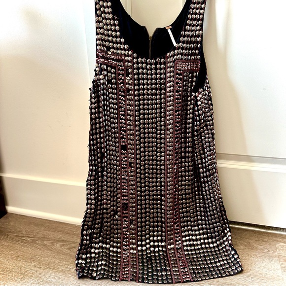 Free People Studded Sequin Embellished Shift Mini Dress Size L - Picture 1 of 4